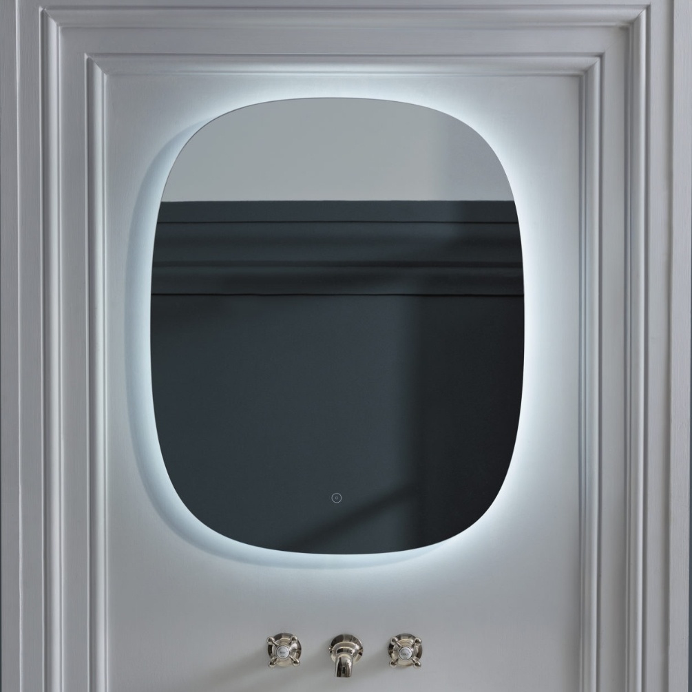 JTP Neon Matt Black LED Illuminated Oval Mirror Lifestyle 1